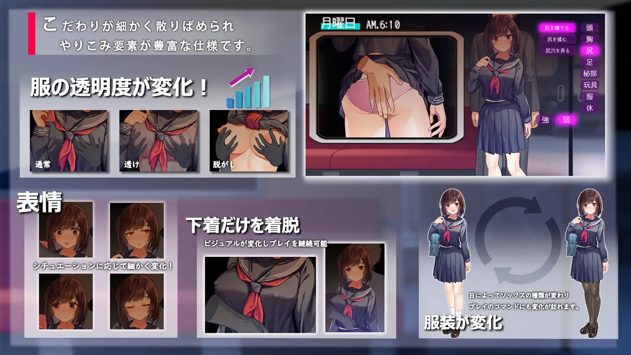 【互动SLG/机翻+AI文本】廻る痴○電車【PC+安卓/1.40G】